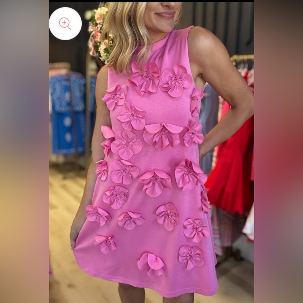 Pink Floral Embellished Dress